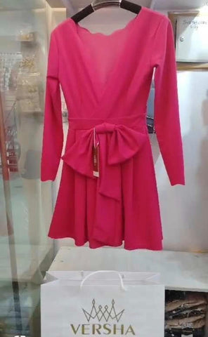 Image of Elegante Vestido Blanco con Espalda descubierta y Lazo en V para Dama de Honor, Vestidos de Fiesta Mini Sexys a la Moda